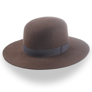 Structured Chocolate Brown Wool Felt Structured Brim Western Hat