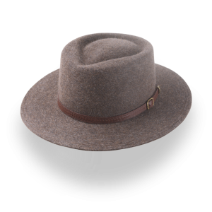 Contoured Brown Fur Felt Bolero Crown Western Hat