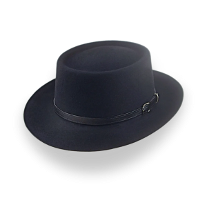 Understated Black Structured Brim Western Hat