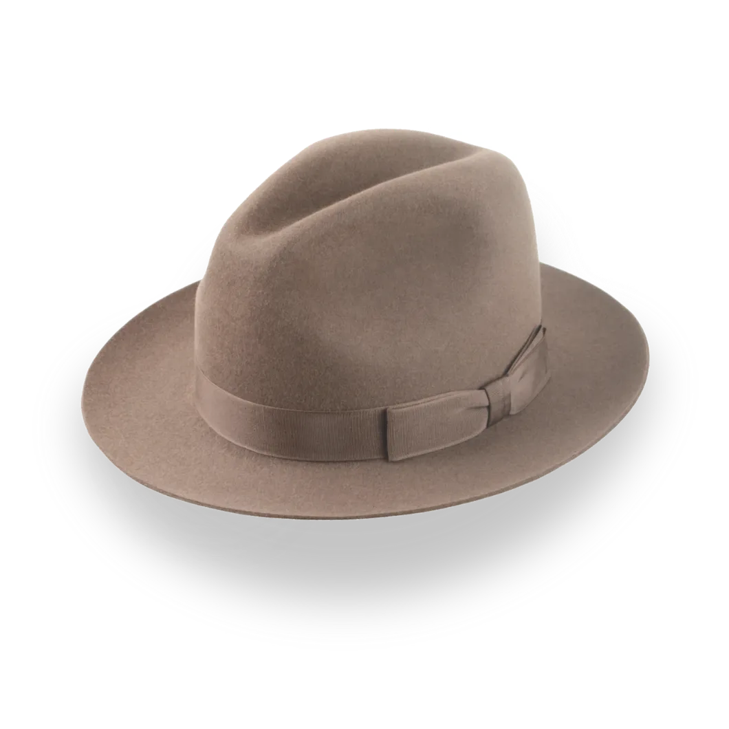Tailored Taupe Center Dent Fedora Hat