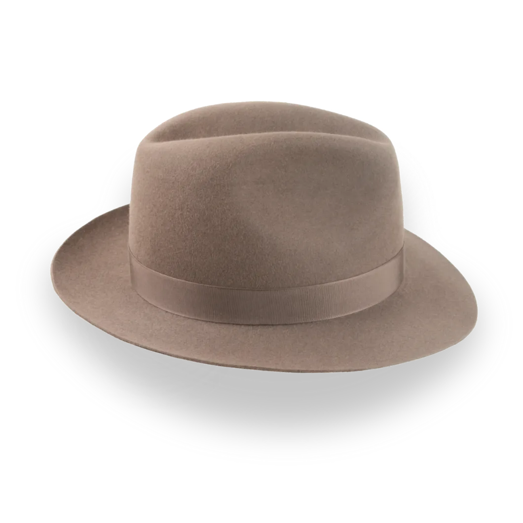 Tailored Taupe Center Dent Fedora Hat - Image 5
