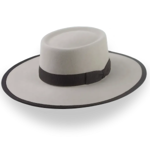 Clean Beige Fur Felt Structured Brim Western Hat
