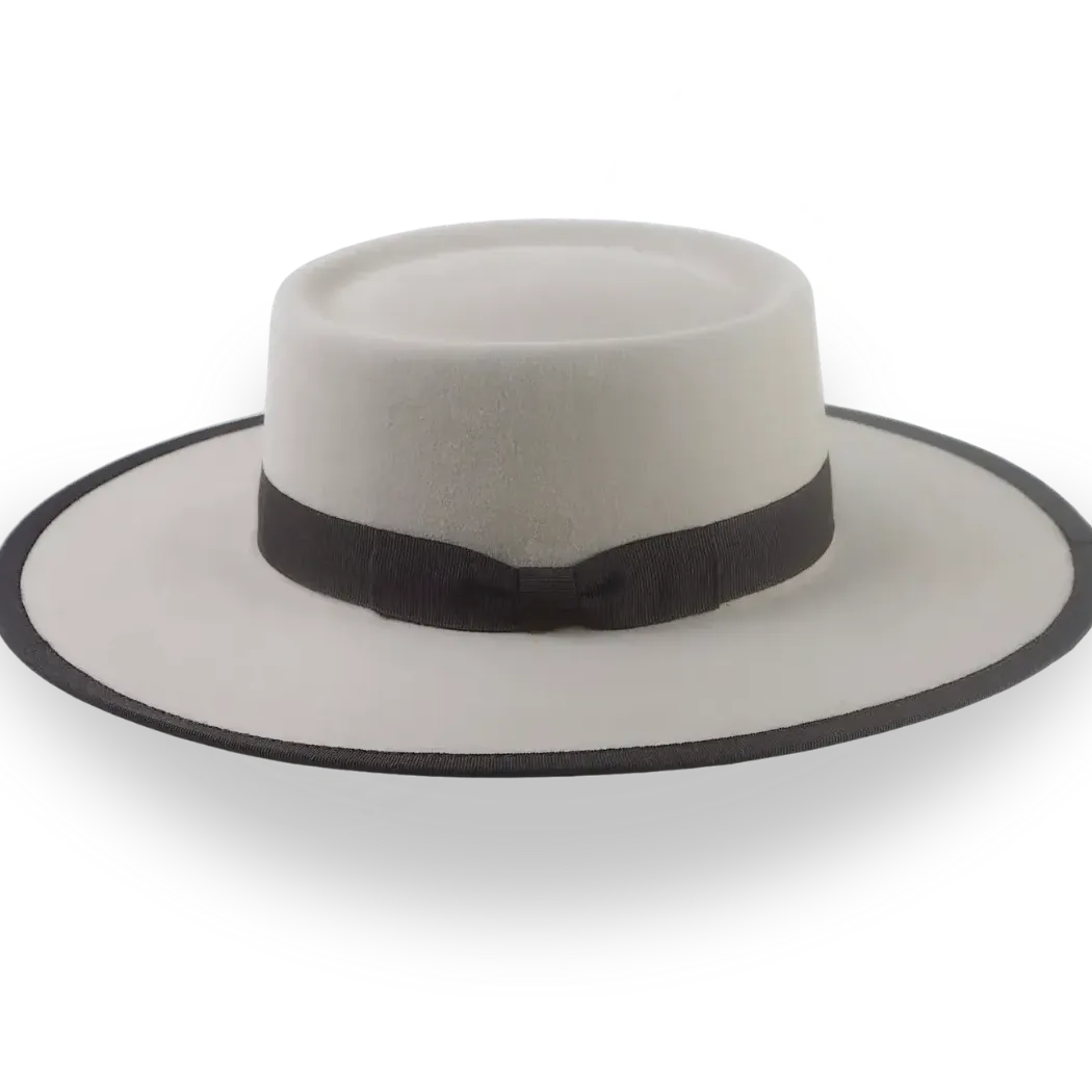 Clean Beige Fur Felt Structured Brim Western Hat - Image 2