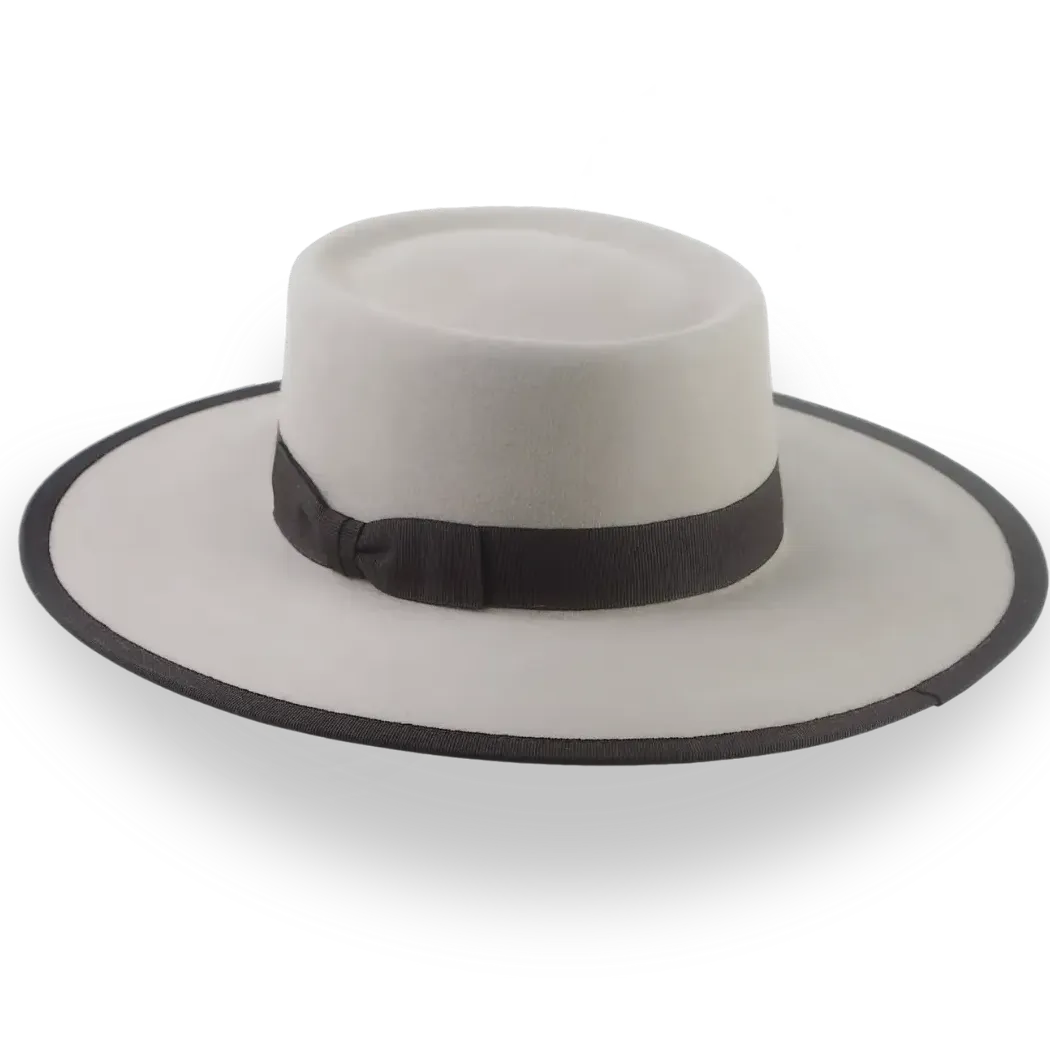 Clean Beige Fur Felt Structured Brim Western Hat - Image 3