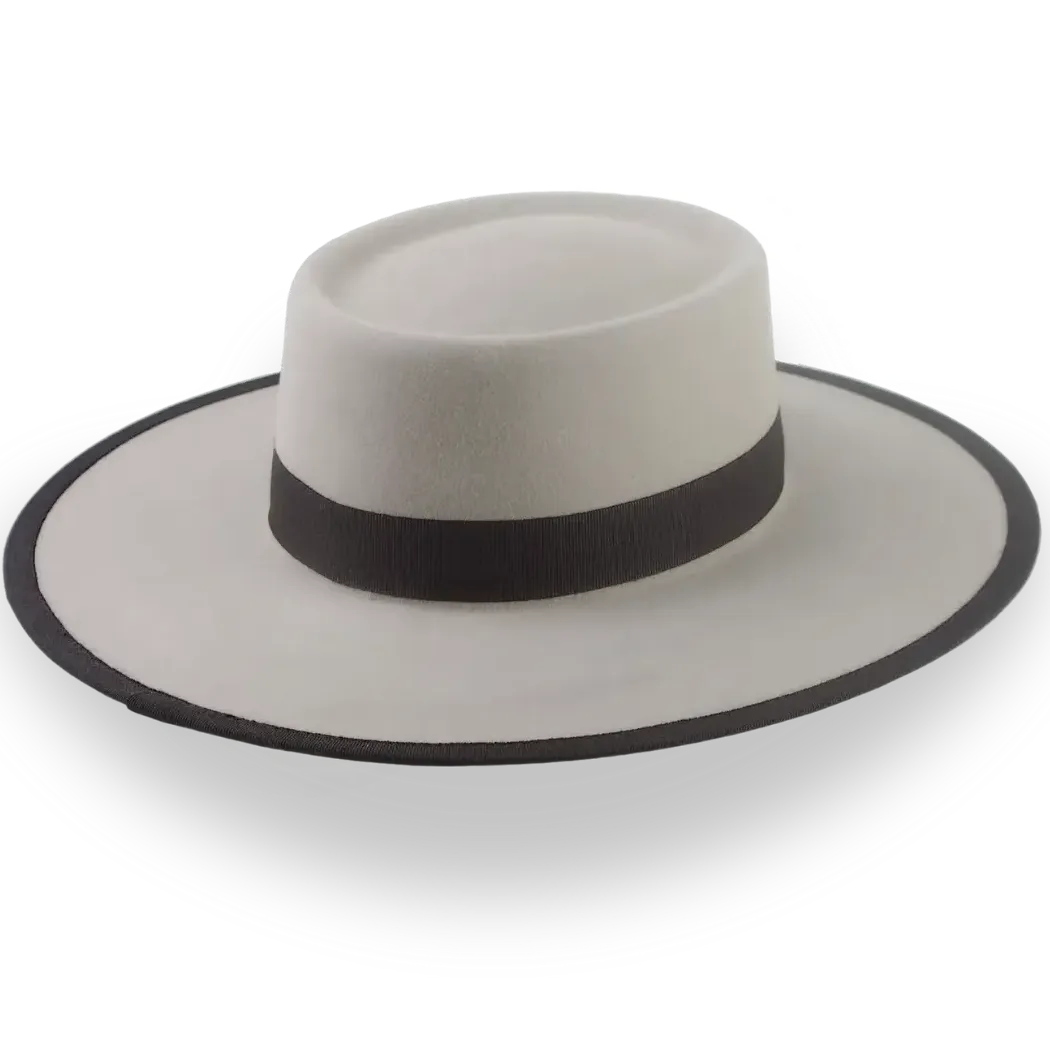 Clean Beige Fur Felt Structured Brim Western Hat - Image 4