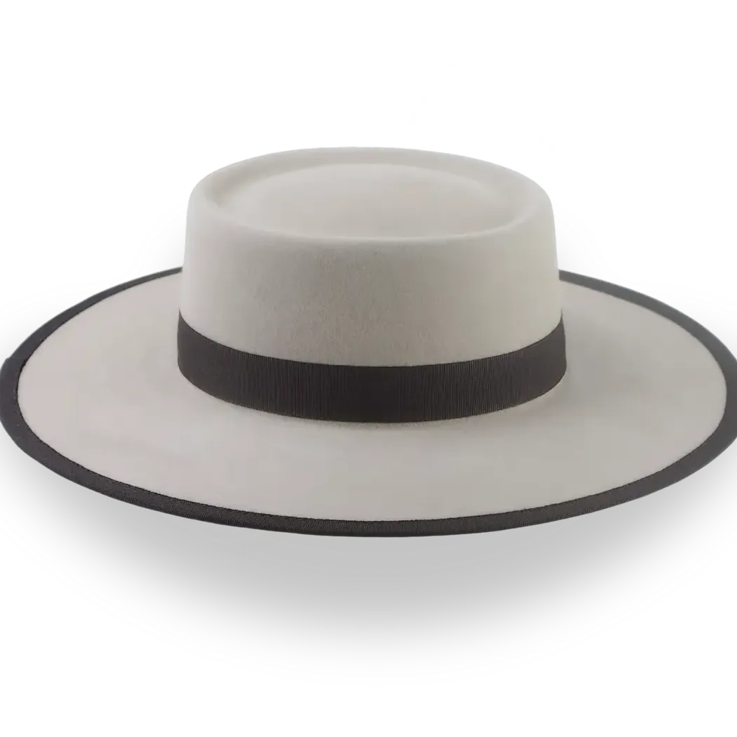 Clean Beige Fur Felt Structured Brim Western Hat - Image 5