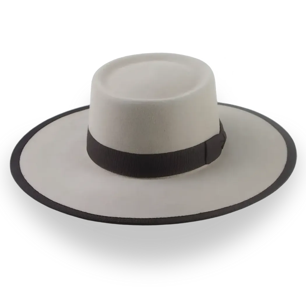 Clean Beige Fur Felt Structured Brim Western Hat - Image 6