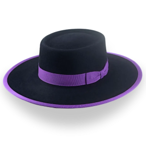 Timeless Black Fur Felt Structured Brim Western Hat