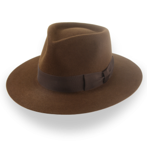 Formal Brown Classic Crown Fedora Hat