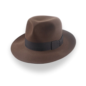 Tailored Brown Classic Crown Fedora Hat