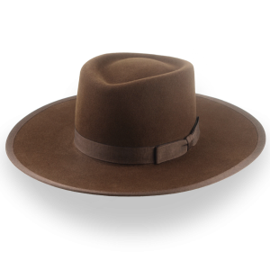 Crisp Brown Telescope Crown Western Hat