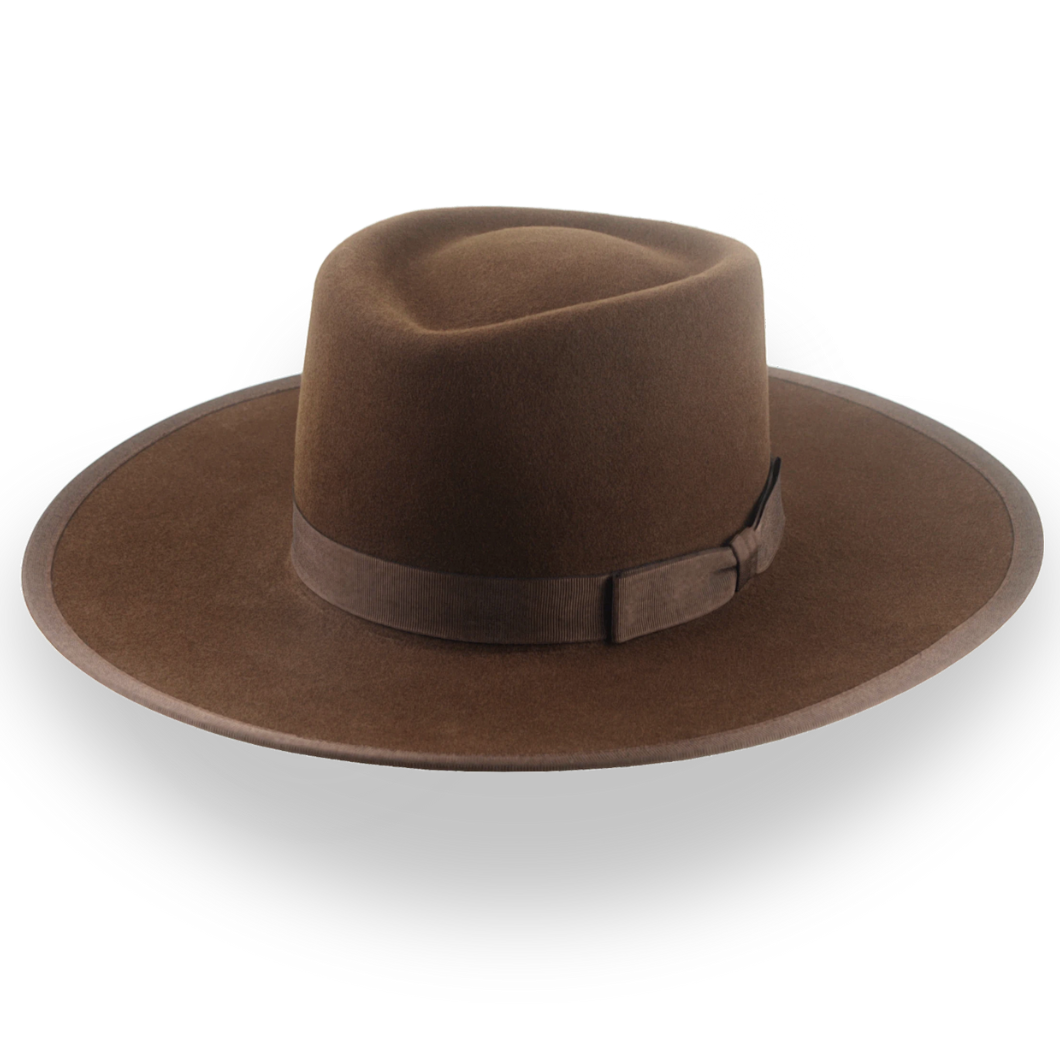Crisp Brown Telescope Crown Western Hat