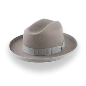 Refined Grey Beaver Felt Structured Brim Western Hat