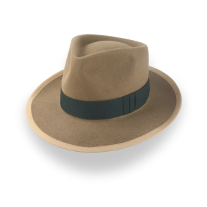 Understated Camel Beaver Felt Classic Crown Fedora Hat