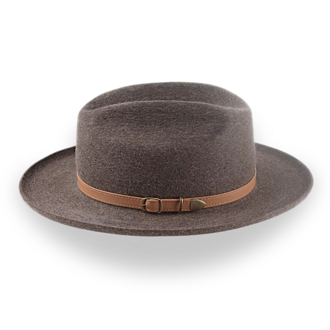 Timeless Brown Fur Felt Structured Brim Western Hat - Image 2