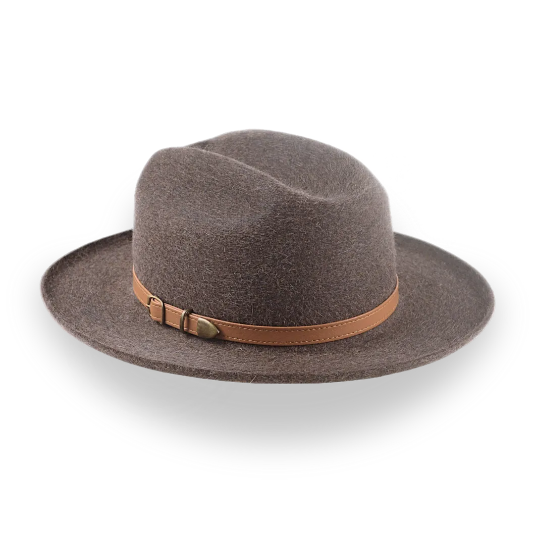 Timeless Brown Fur Felt Structured Brim Western Hat - Image 3