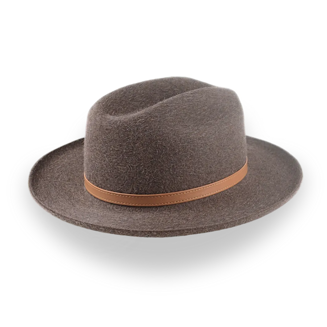 Timeless Brown Fur Felt Structured Brim Western Hat - Image 4