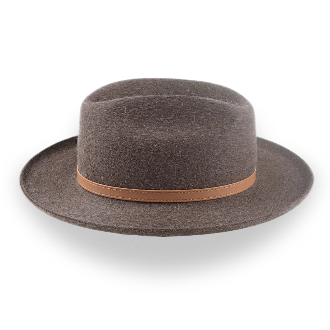 Timeless Brown Fur Felt Structured Brim Western Hat - Image 5