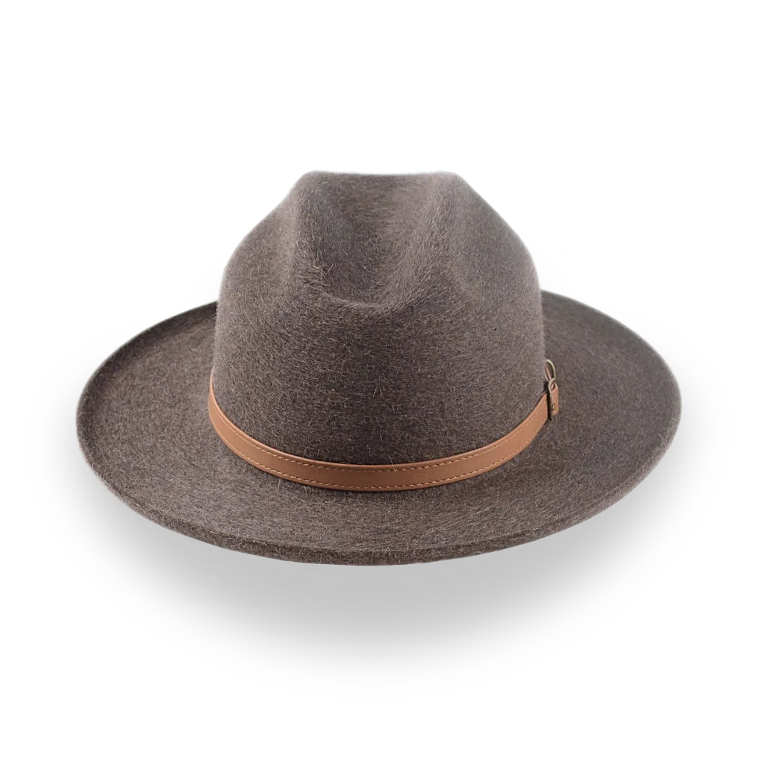 Timeless Brown Fur Felt Structured Brim Western Hat - Image 6