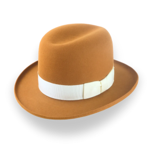 Formal Beaver Felt Rolled Brim Homburg Hat