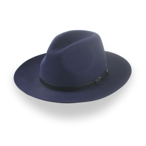 Timeless Blue Fur Felt Structured Brim Western Hat