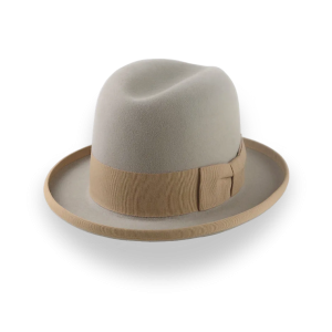 Tailored Beige Fur Felt Rolled Brim Homburg Hat