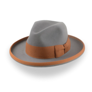 Balanced Grey Wide Brim Homburg Hat