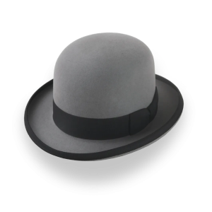 Tailored Grey Rounded Crown Bowler Hat