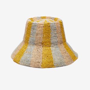 Modern Linden Bucket Hat in Raffia
