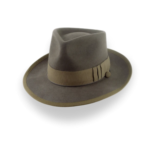 Crisp Beaver Felt Teardrop Crown Fedora Hat