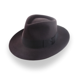 Contoured Chocolate Brown Beaver Felt Classic Crown Fedora Hat