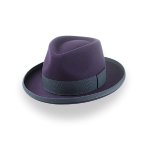 Polished Beaver Felt Rolled Brim Fedora Hat