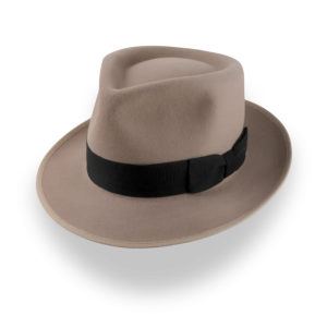 Understated Rabbit Fur Felt Classic Crown Fedora Hat