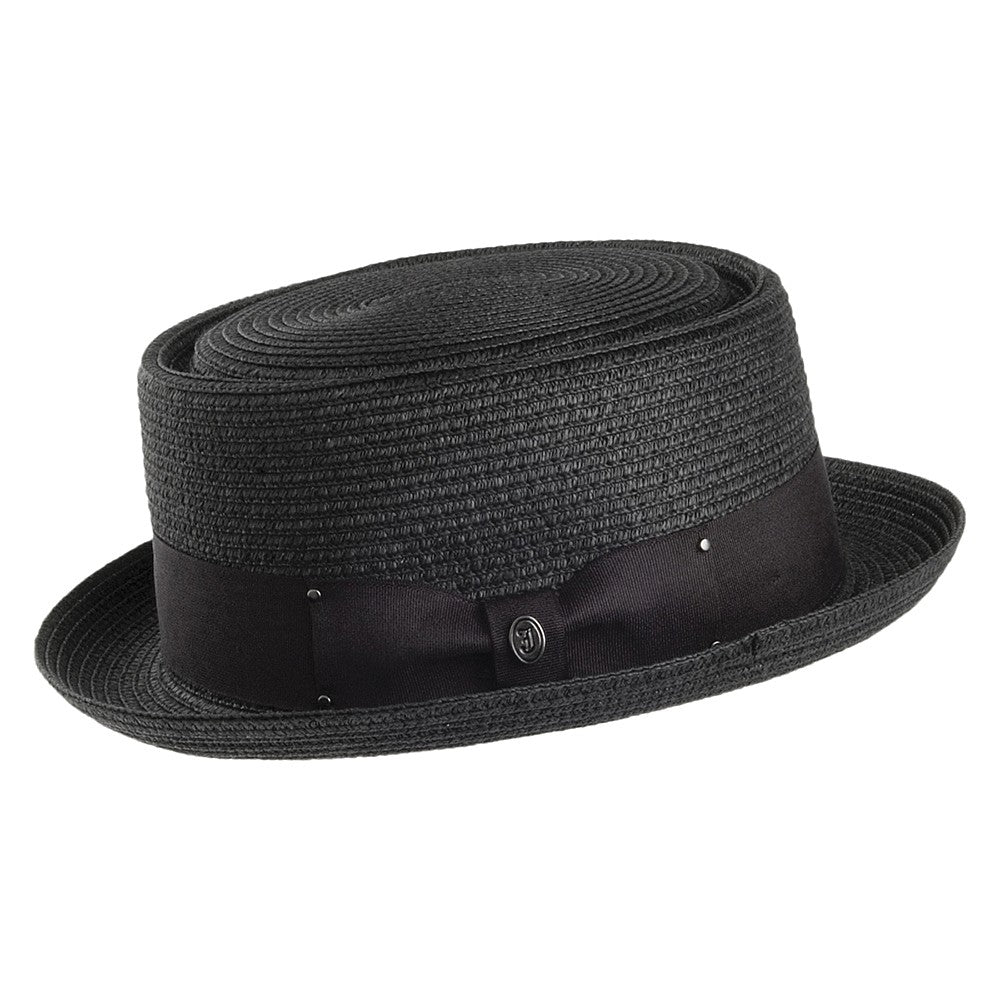 Black Toyo Braided Pork Pie Hat - Image 2