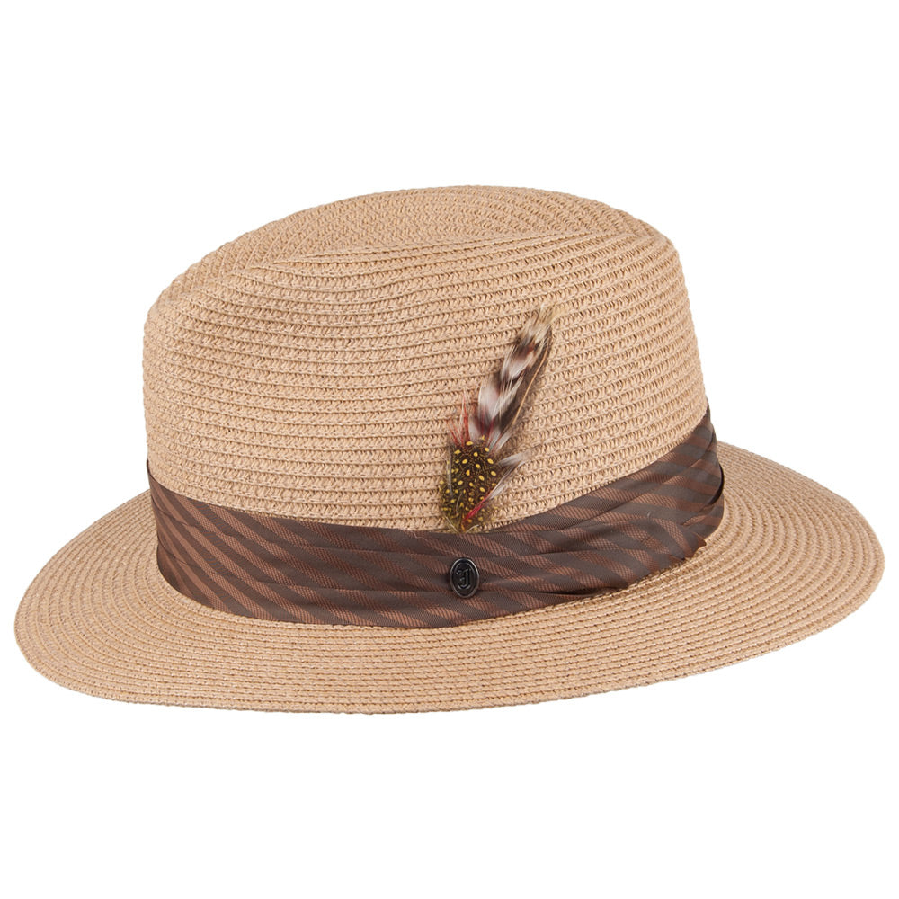 Cappuccino Toyo Braided Fedora Hat - Image 2