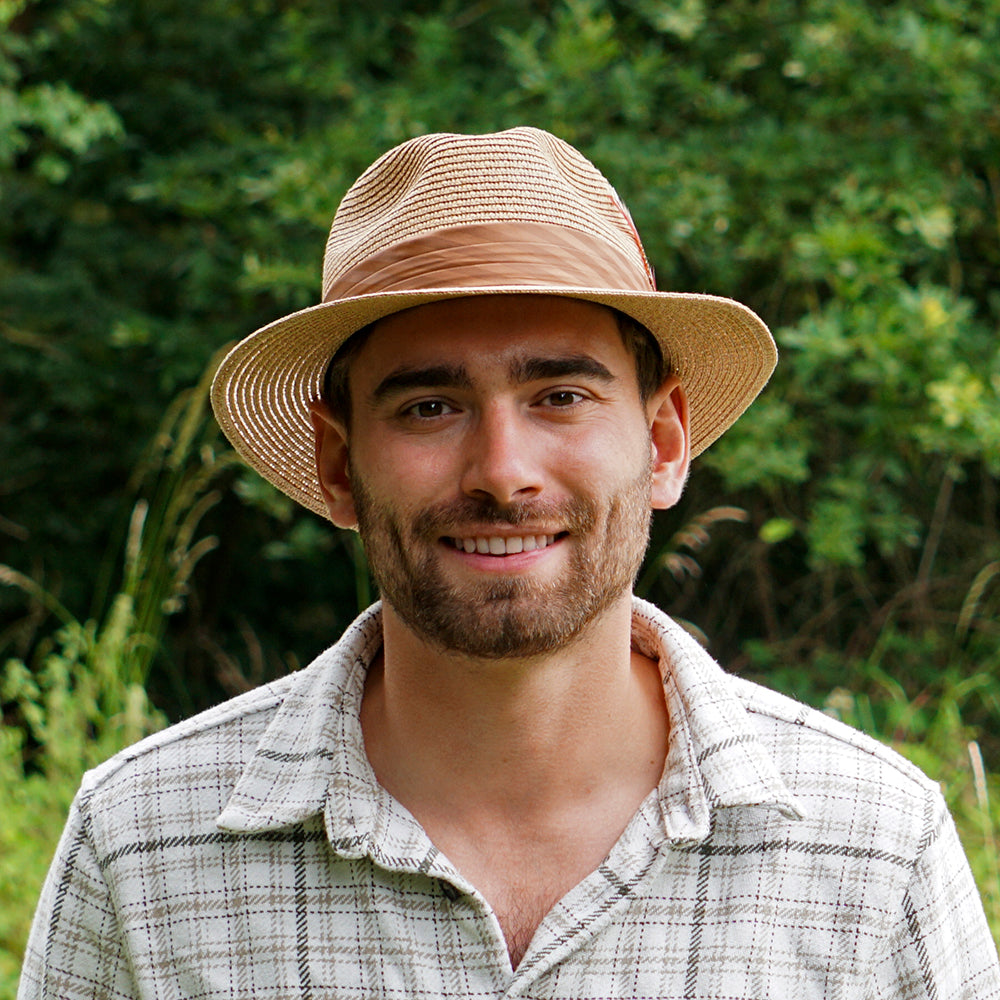 Cappuccino Toyo Braided Fedora Hat - Image 3