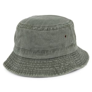 Olive Packable Cotton Bucket Hat