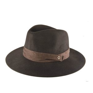 Structured Dusty Green Wide Brim Felt Hat